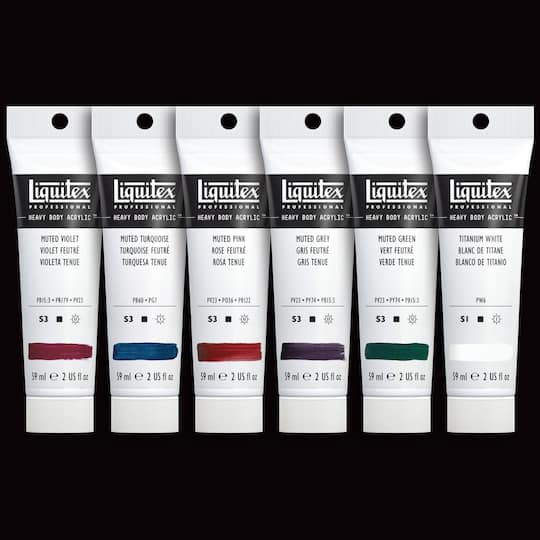 Liquitex® 6 Muted + White Heavy Body Acrylic Paint Set